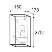 Buitenwandlamp Cubic³ 3365 messing antiek/helder