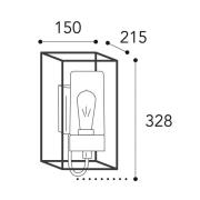 Buitenwandlamp Cubic³ 3362 messing antiek/opaal