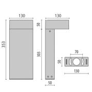 Grijze LED sokkellamp Mimik 10 Post 300 4.000K