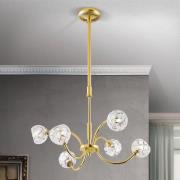 Loodkristal-hanglamp Maderno, goud, 51cm