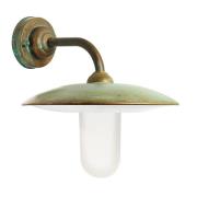 Buitenwandlamp Casale, antiek-koper glas opaal