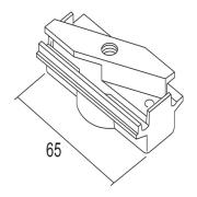 Ivela adapter mechanisch 3-fasenrail, zilver