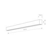 Straight L wandlamp, 122 cm, grafiet