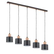 Envostar Ilva hanglamp, 5-lamps, zwart