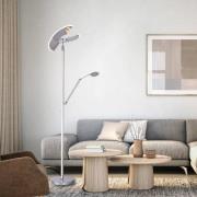 PURE Mutil LED vloerlamp, leeslamp, zilver