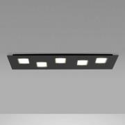 70 cm lange LED plafondlamp Quarter, zwart