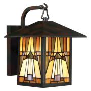 Buitenwandlamp Inglenook, bont glas, H 31,4 cm