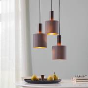 Hanglamp Concessa 3-lamps cappuccino/goud