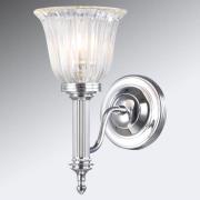 Vochtbestendige wandlamp Carroll, glas geribbeld