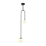 Hanglamp AV-1897-2BSY 2 glasbollen, zwart