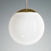 Pendellamp met opaalbol, 40 cm, messing