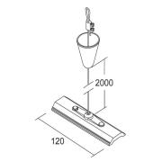 Ivela LKM kabelophanging 200 cm, plaat 12 cm, zwart