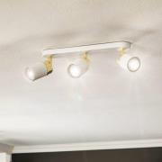 Plafondspot Rondo wit/goud, 3-lamps