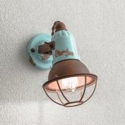Wandlamp C1675/1, turquoise/roestbruin, keramiek, 18cm hoog, E14