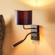 Wandlamp Soho, cilindrisch, leeslampje blauw/goud