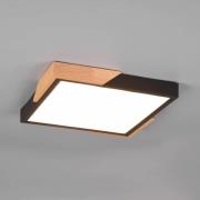 LED plafondlamp Meta, 31,5x31,5cm, 3.000K, zwart