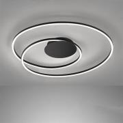 LED plafondlamp HOLY, zwart, Ø 49 cm, afstandsbediening, CCT