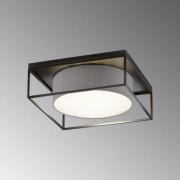 Plafondlamp Carre 60x60cm stoffen kap grijs