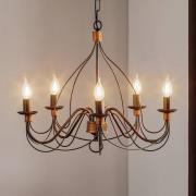 Kroonluchter Fiamma Marrone 5-lamps zonder kappen