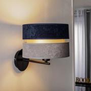 Wandlamp Duo, marineblauw/grijs/goud, Ø25cm