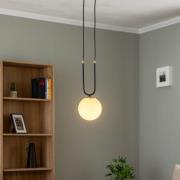 Hanglamp Glam, zwart/opaal, 1-lamp