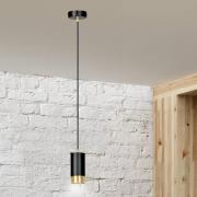 Hanglamp Kumo kort zwart/goud 1-lamp