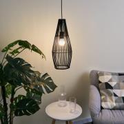 Pauleen Timber Love hanglamp van rotan, zwart