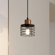 Hanglamp Edison in zwart/koper, 1-lamp