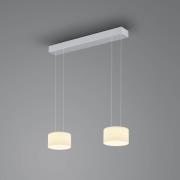 BANKAMP Grand Opal hanglamp, 2-lamps, aluminium