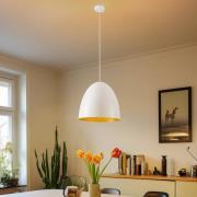 Hanglamp Egg M van metaal, Ø 38 cm, wit