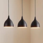 Nanu metalen hanglamp, zwart, 3-lamps