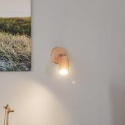 Wandspot Cre van hout, 1-lamp