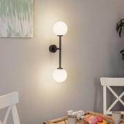 Wandlamp Alison, 2-lamps, zwart/wit, 60cm