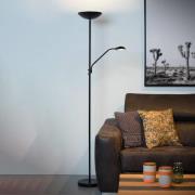 LED uplighter Zenith met LED leeslamp, zwart