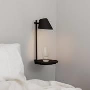 LED wandlamp Stay met legbord, zwart