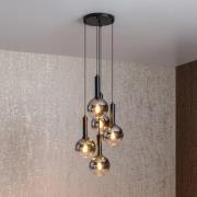 Hanglamp Marius, zwart, 5-lamps