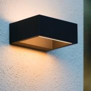 Goa - hoekige LED buitenwandlamp in zwart