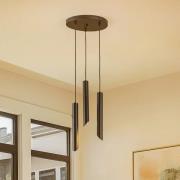 Hanglamp Corte, zwart, 3-lamps, rond