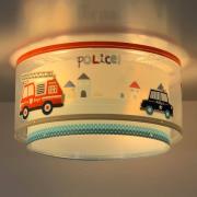 Dalber Police plafondlamp, blauw/wit, Ø 33 cm