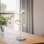 Curls LED tafellamp, zilver, metaal, 53 cm hoog, dimbaar