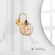 Wandlamp Safderun 402-A, goud, kap helder glas