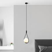 Hanglamp GMN-00008 1-lamp zwart/opaal glas