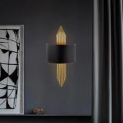 Wandlamp 616-A, zwart met gouden staven