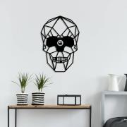 Wandlamp W-050, zwart doodshoofdontwerp, lasergesneden