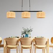 Stang hanglamp, naturel vlechtwerk, 3-lamps