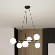 Glassy hanglamp 6-lamps, rond, opaal glas