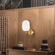 Wandlamp Alias, metaal goudkleurig, opaalglas, 1-lamp