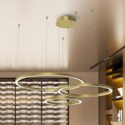 Galaxia LED hanglamp, kunststof, goud, 3-lamps, 85 W