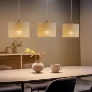 Hanglamp Canvas, linnen kappen, 3-lamps