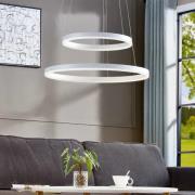 Arcchio Albiona LED hanglamp, wit, 2 ringen